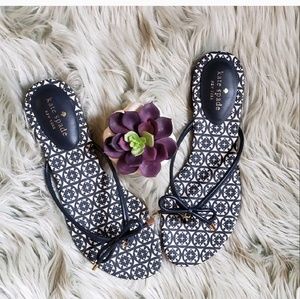 NWT Kate spade bow mistic sandals blue white